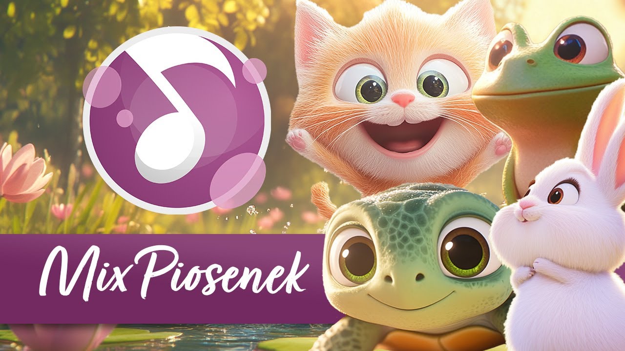 Mix Piosenek - piosenka o kotku, śwince, żółwiku, króliczku i żabce #piosenkidladzieci