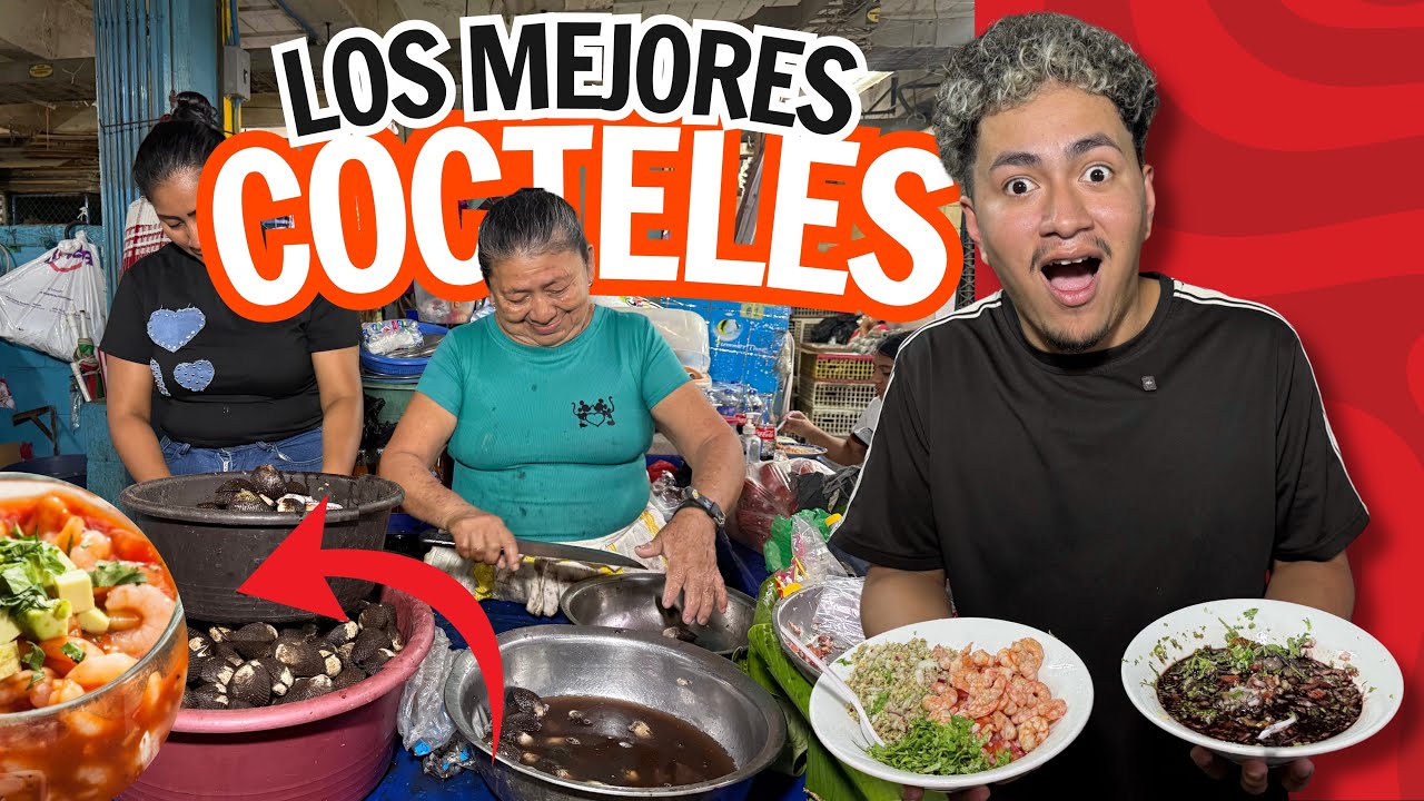 Los COCTELES DEL MERCADO CENTRAL de SAN SALVADOR🤤😍*Los mejores que he probado*