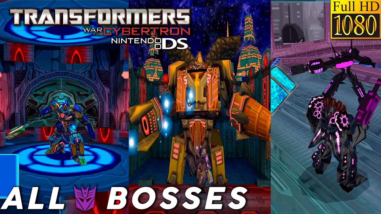 HD | Transformers: WFC Decepticons (NDS) | All Bosses (Shockwave, Omega Supreme, Zeta Prime...)
