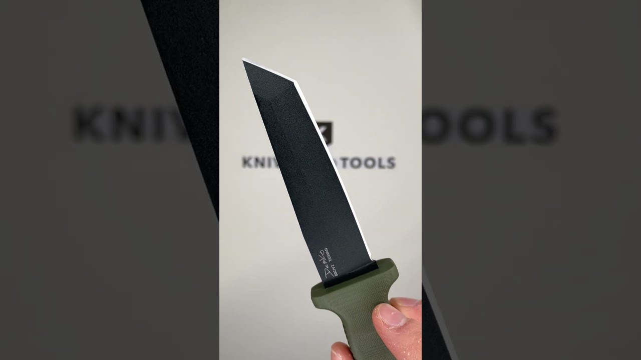 Demko Knives Armiger 4 Tanto Point ARM4 80CrV2 OD TP OD Green TPR, outdoor knife