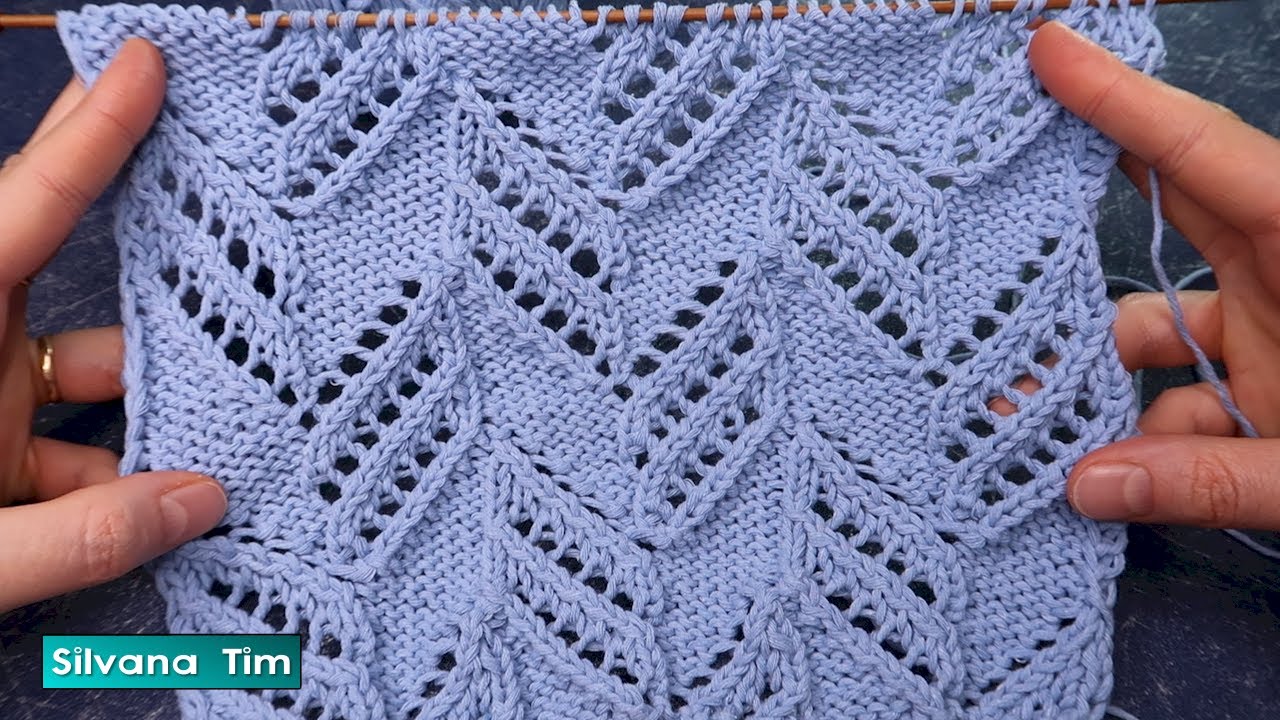 Hermoso Punto Calado "Jessica" TEJIDO EN DOS AGUJAS / Beautiful Knitting Stitch Pattern № 1013