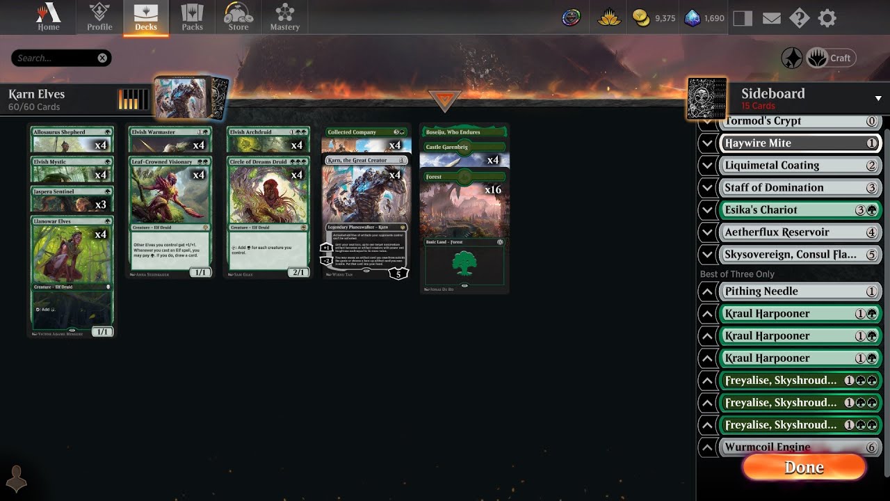 MTG Arena Under The Meta: Historic Mono G Karn Elves