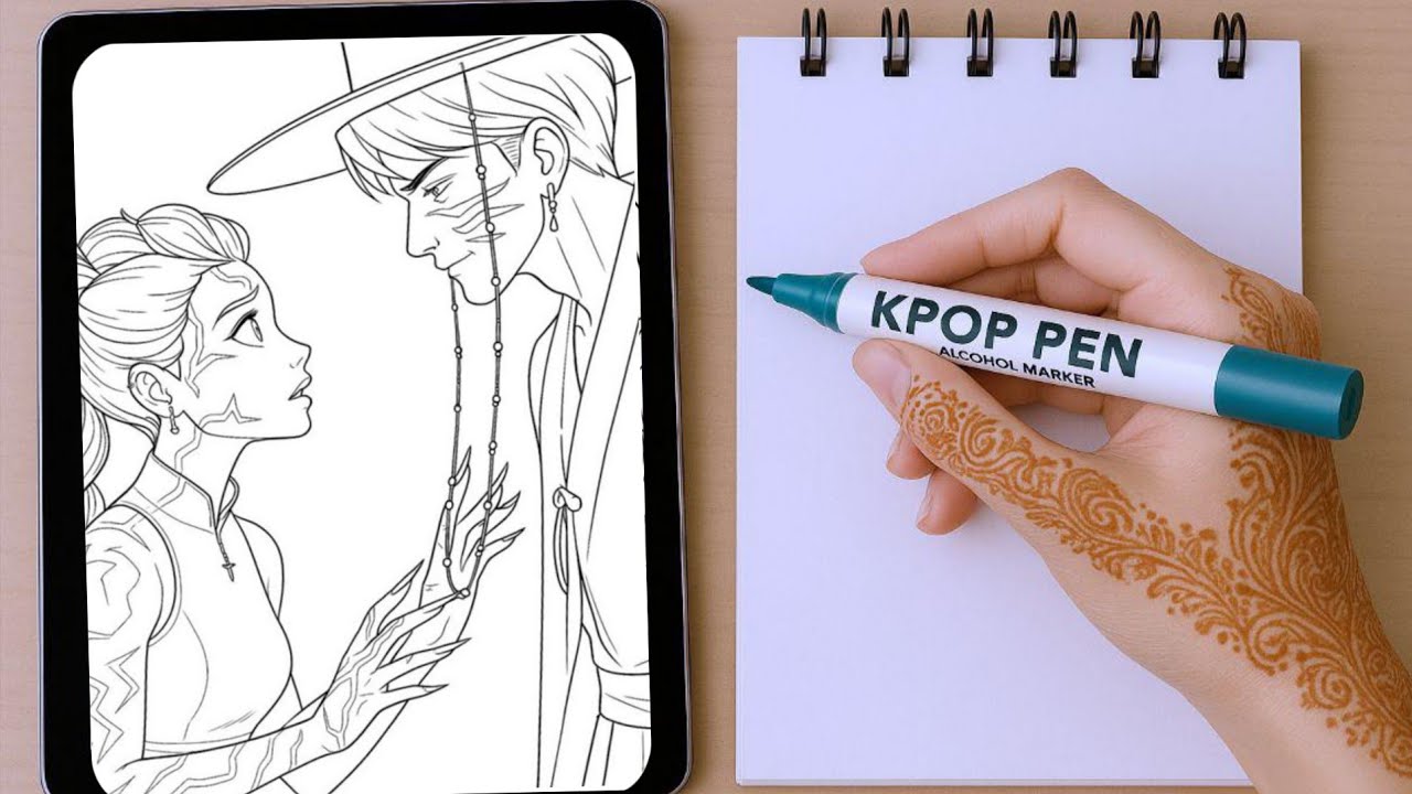 Coloring Rumi & Jinu from K-Pop Demon Hunters! (Netflix Fan Art Tutorial)