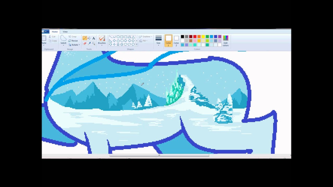 Frozen Themed Pony in MS Paint