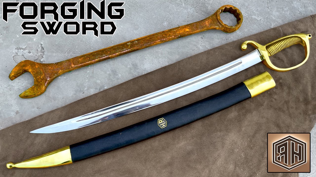 FORGING a Briquet Saber out of Rusted Iron WRENCH - Sword Making