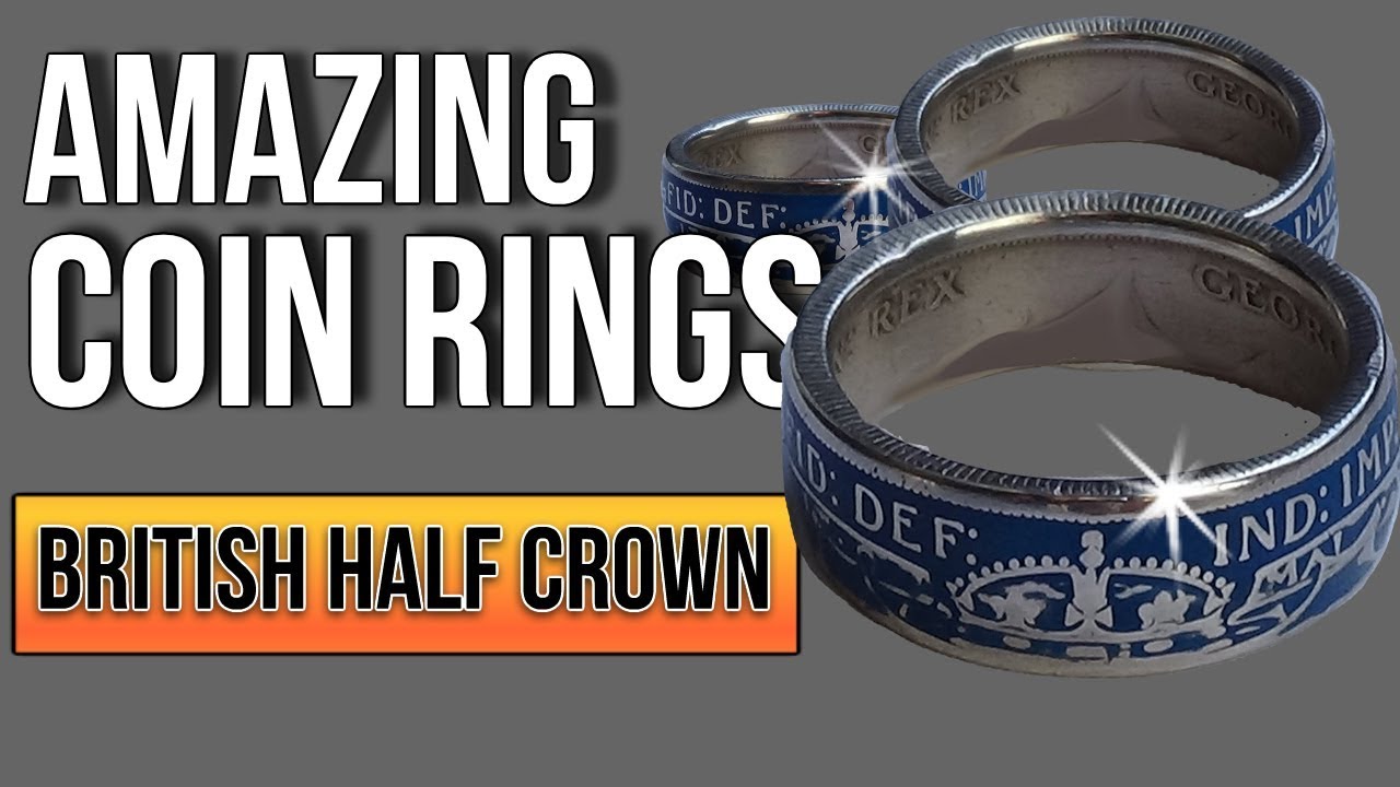 Folding a British half crown into a powder coated blue coin ring