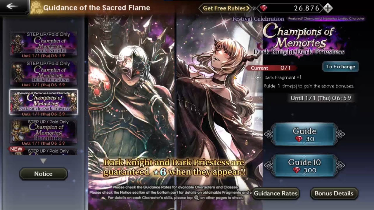 [Octopath COTC] Pulling for Dark Knight / Dark Priestess