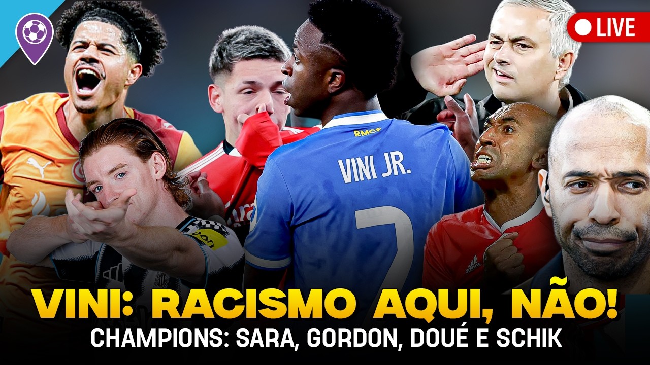 RACISMO AQUI, NÃO! VINI JR. MAIS UM VEZ VÍTIMA DE RACISMO E TUDO DA CHAMPIONS | Placar No Mundo