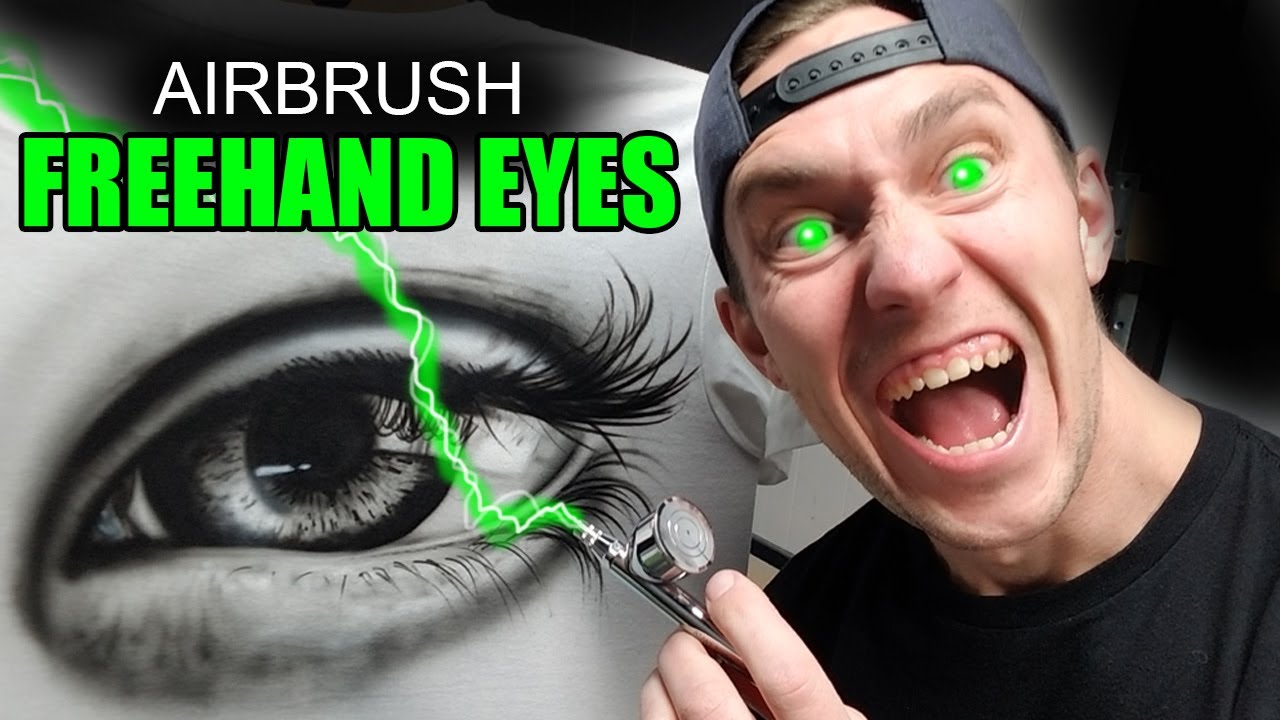 🎨 100% Freehand Airbrushing for Beginners | How to Airbrush a Realistic Eye 👁️ #airbrushing #art