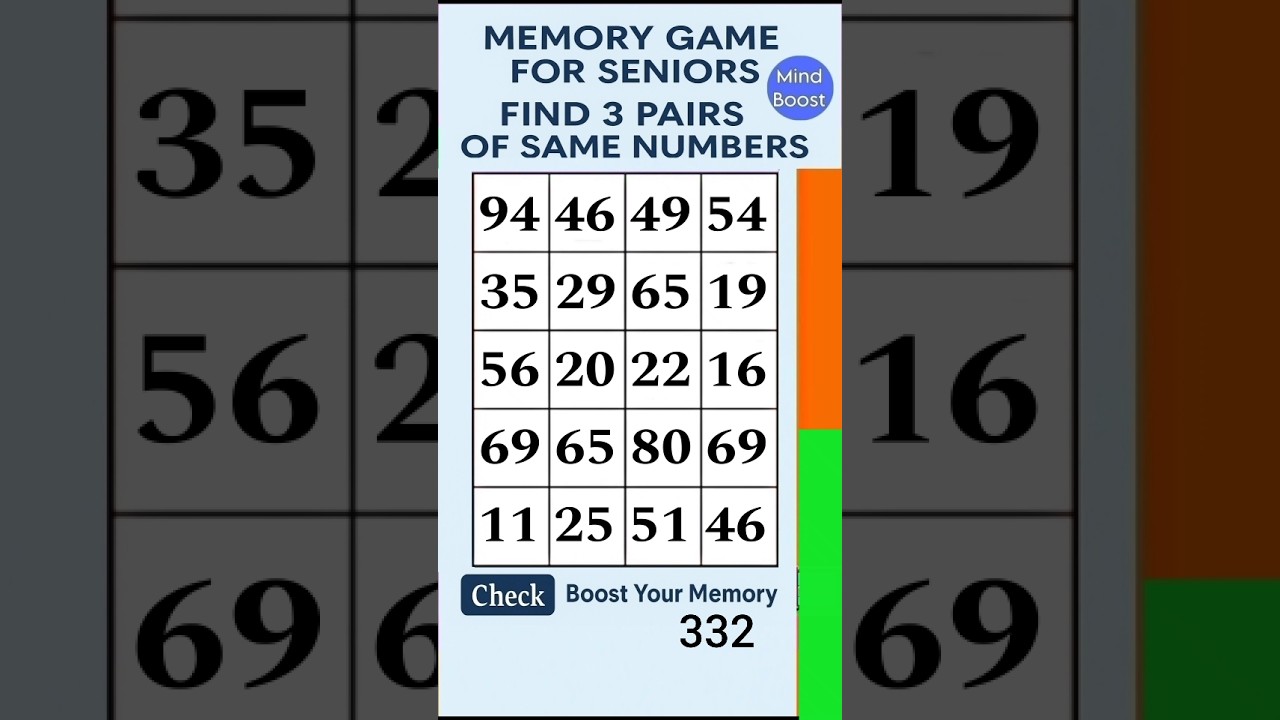 Senior Brain Challenge &ndash; Can You Find Them? | Match the Numbers