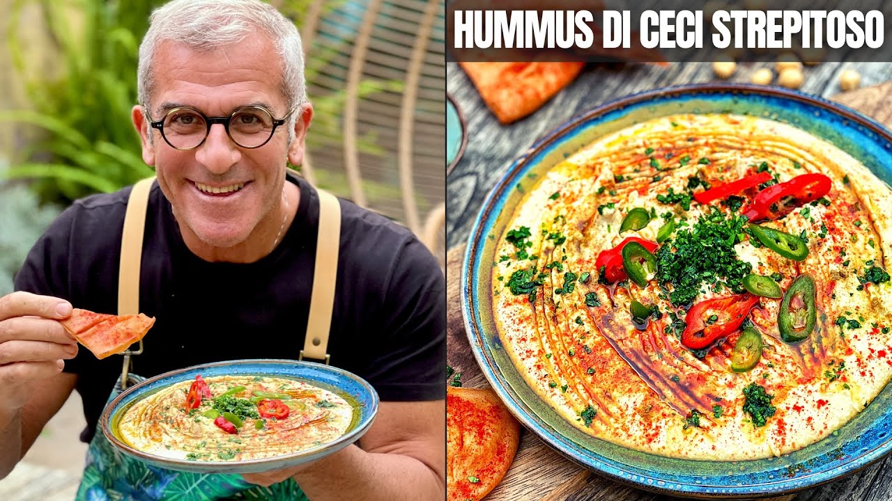 HUMMUS DI CECI FATTO IN CASA - Ricetta ORIGINALE facile e veloce! Chef Max Mariola