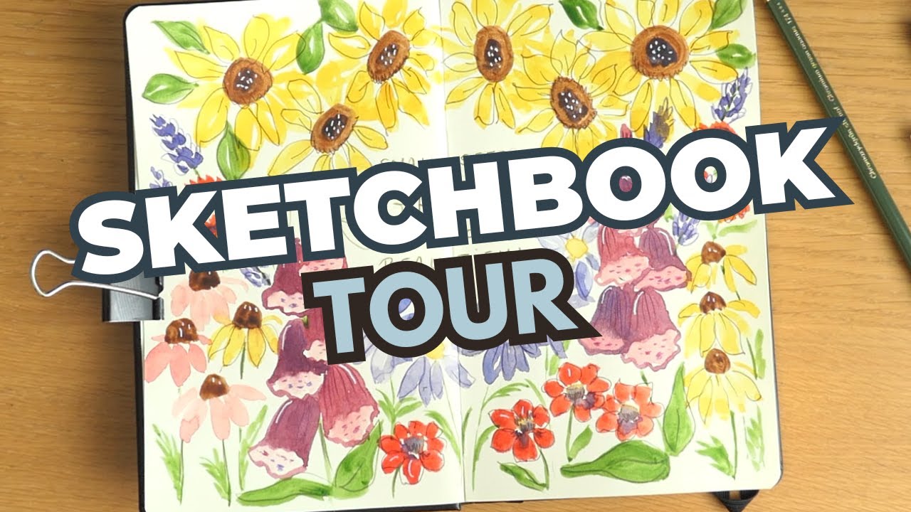 Relaxing Watercolour Sketchbook Tour + First Page of My New Nature Journal