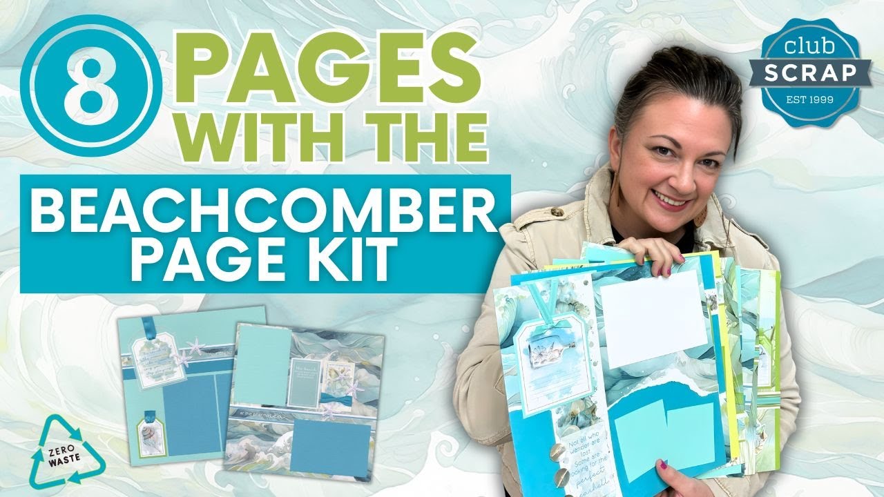 🐚 Create 8 Beach-Themed Scrapbook Pages | Full Beachcomber Workshop