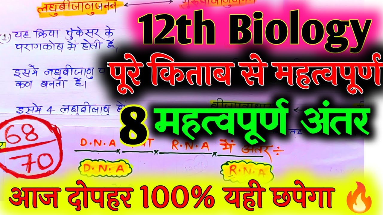 23 फरवरी Biology पूरे किताब का महत्वपूर्ण अंतर वालें प्रश्न देखलो 😭,/आज Biology में यही छपेगा ✅,/लीक
