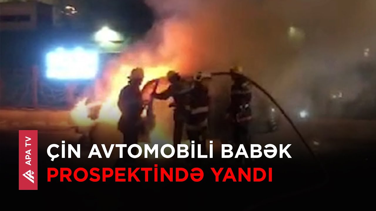 Bakıda hərəkətdə olan maşın alovlandı -APA TV