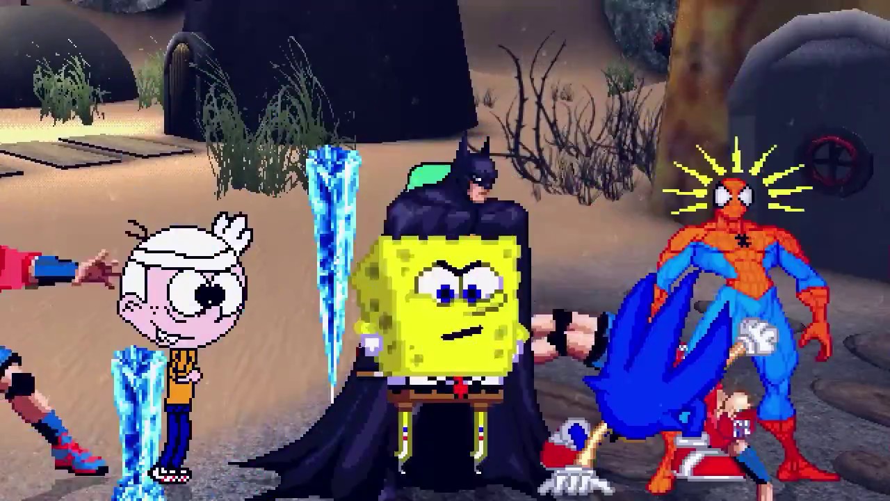 AN Mugen Request #1197: Sub-Zero, Lincoln, Spongebob, Patrick VS Sonic, Spider-Man, Batman, JohnCena