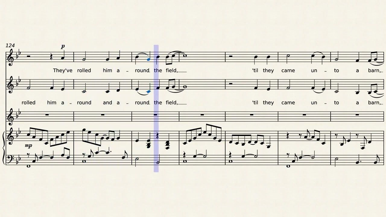 John Barleycorn Must Die - a traditional folk song arranged for SSA choir and piano