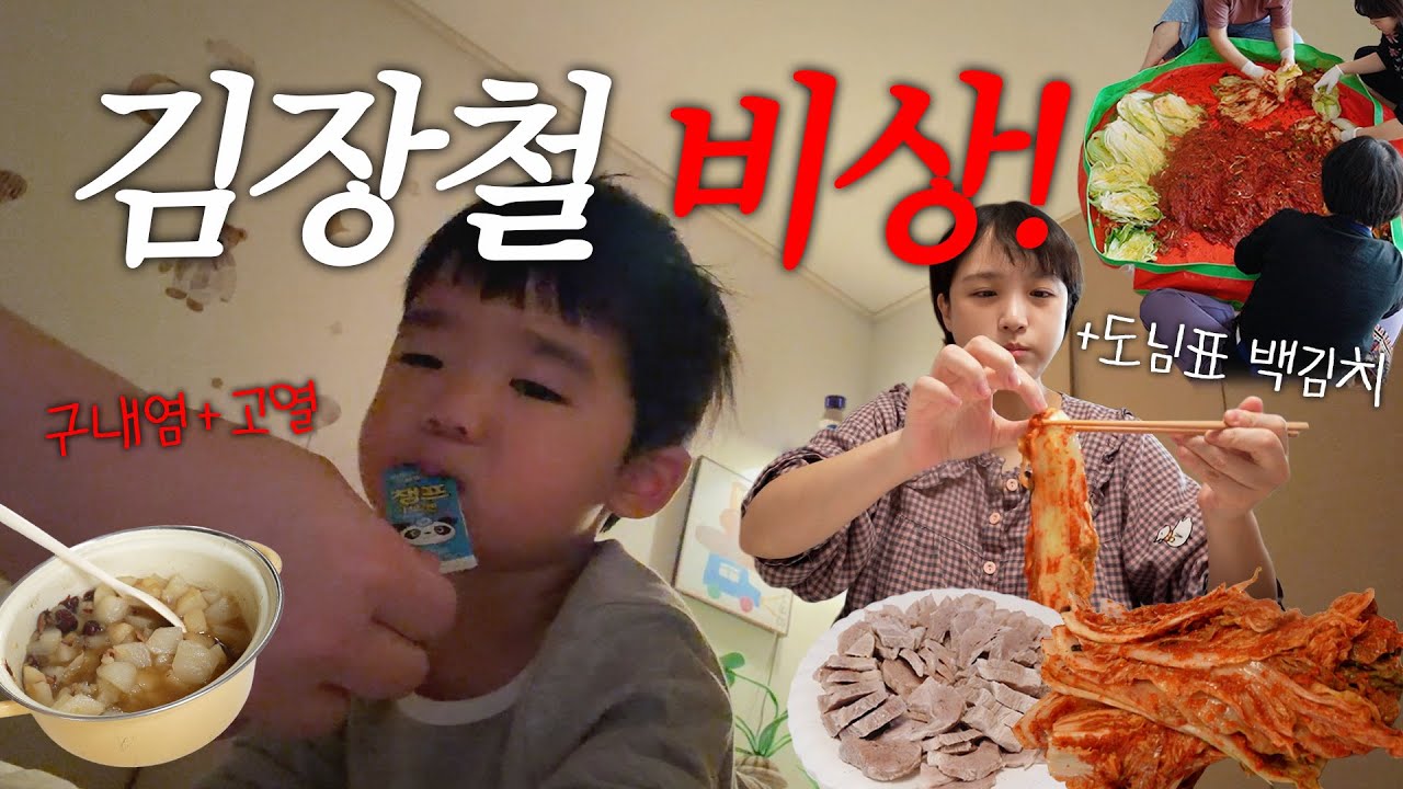 아기 구내염+열감기콤보,, 김장시즌에 우리 집 무슨 일이야🤒🥬 (도님표 백김치, 가브리살 수육🍖, 5만원 딸기🍓, 수제 배숙) vlog