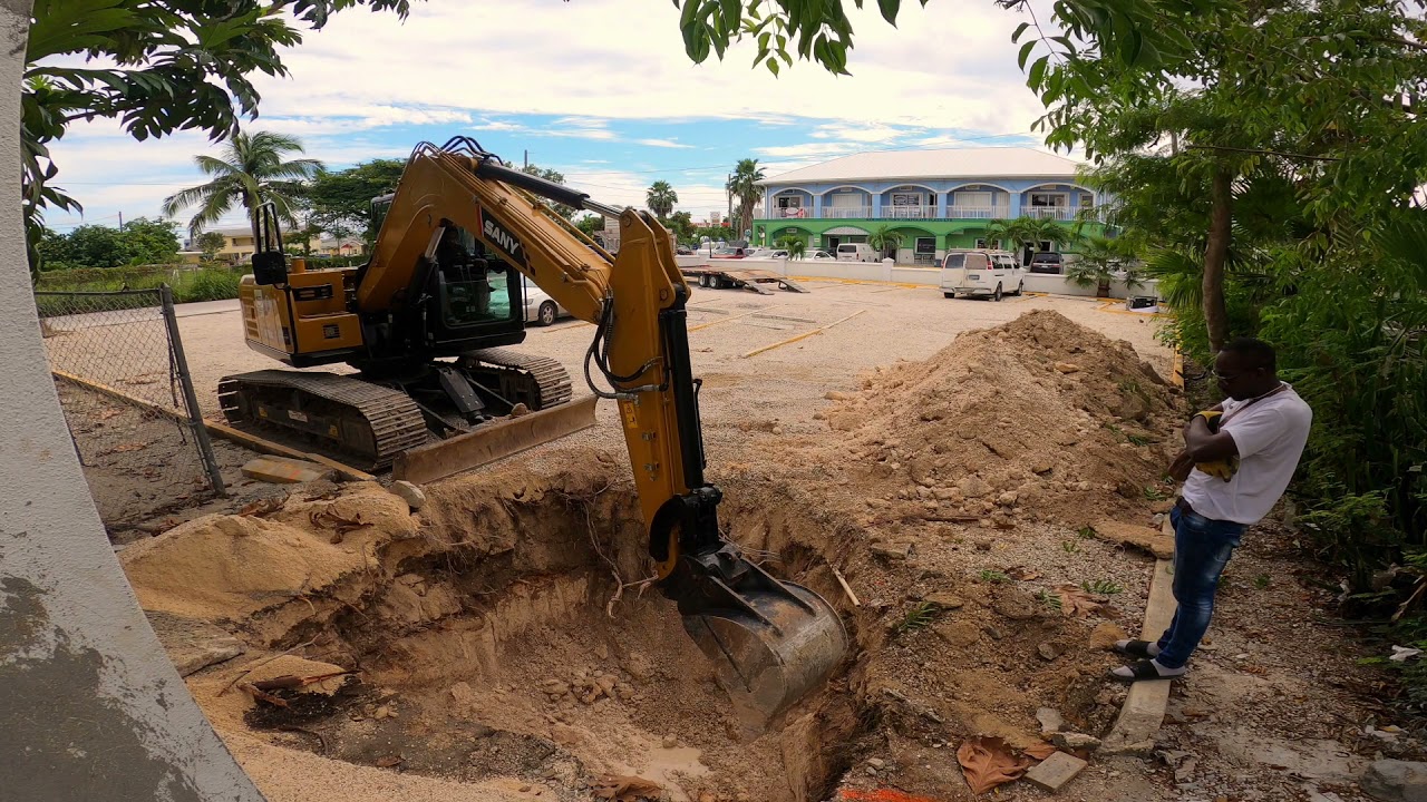 Sany SY-95 digging a septic hole fix