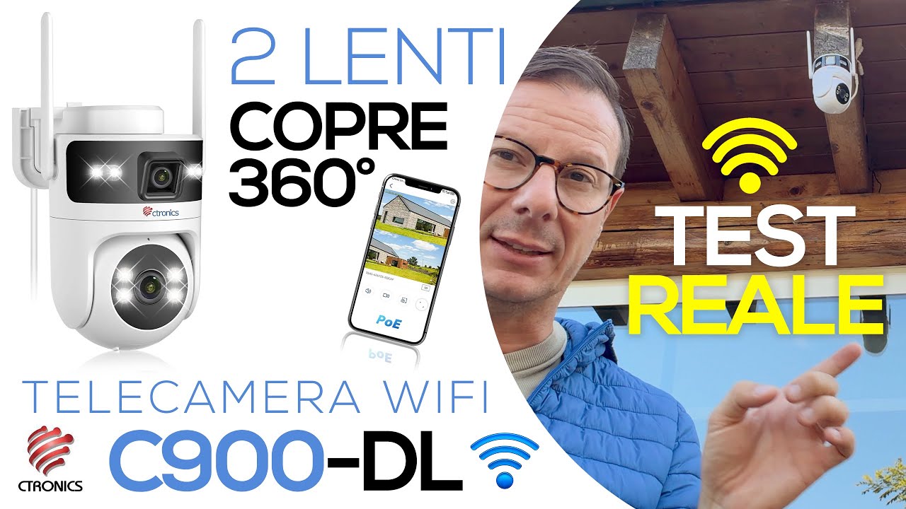 CTRONICS C900-DL: recensione completa | telecamera WiFi con doppio obiettivo a 360° #securitycamera