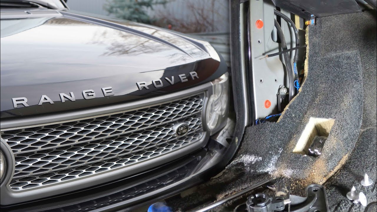 КАПОТ НЕ ОТКРЫВАЕТСЯ RANGE ROVER VOGUE L322, ЗАМЕНА ТРОСИКА.