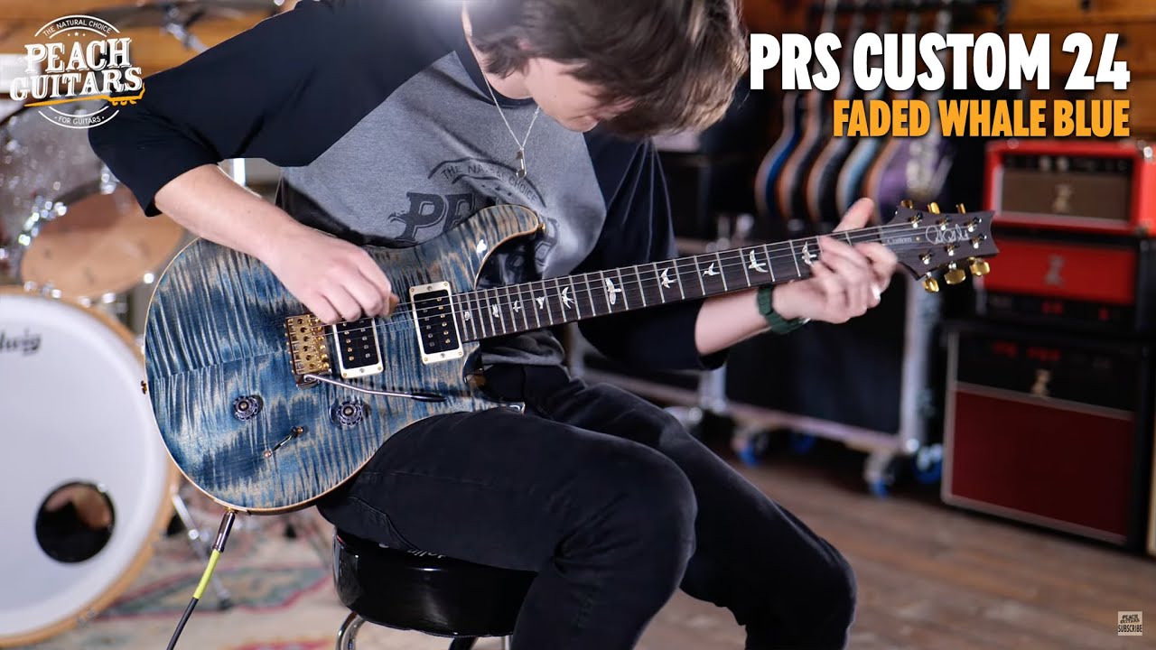 No Talking...Just Tones | PRS Custom 24 | Faded Whale Blue 10 Top - Pattern Thin