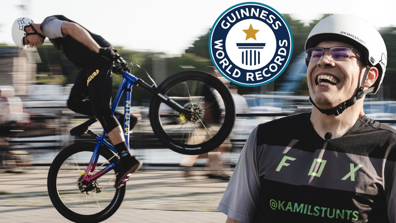 Rekord Guinnessa w najdłuższym wheelie na rowerze tyłem! Kamil Kobędzowski - KamilStunts