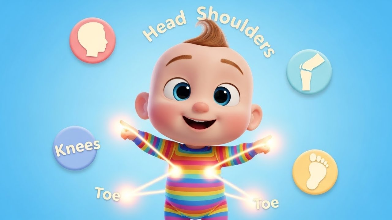 Head, Shoulders, Knees and Toes 👶 | Nursery Rhyme by Baby Giggles TV