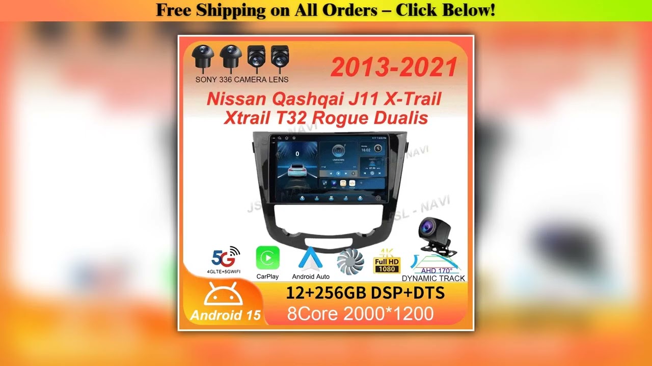 Android15 Car Radio Player For Nissan Qashqai J11 X-Trail Xtrail T32 Rogue Dualis 2013-2021