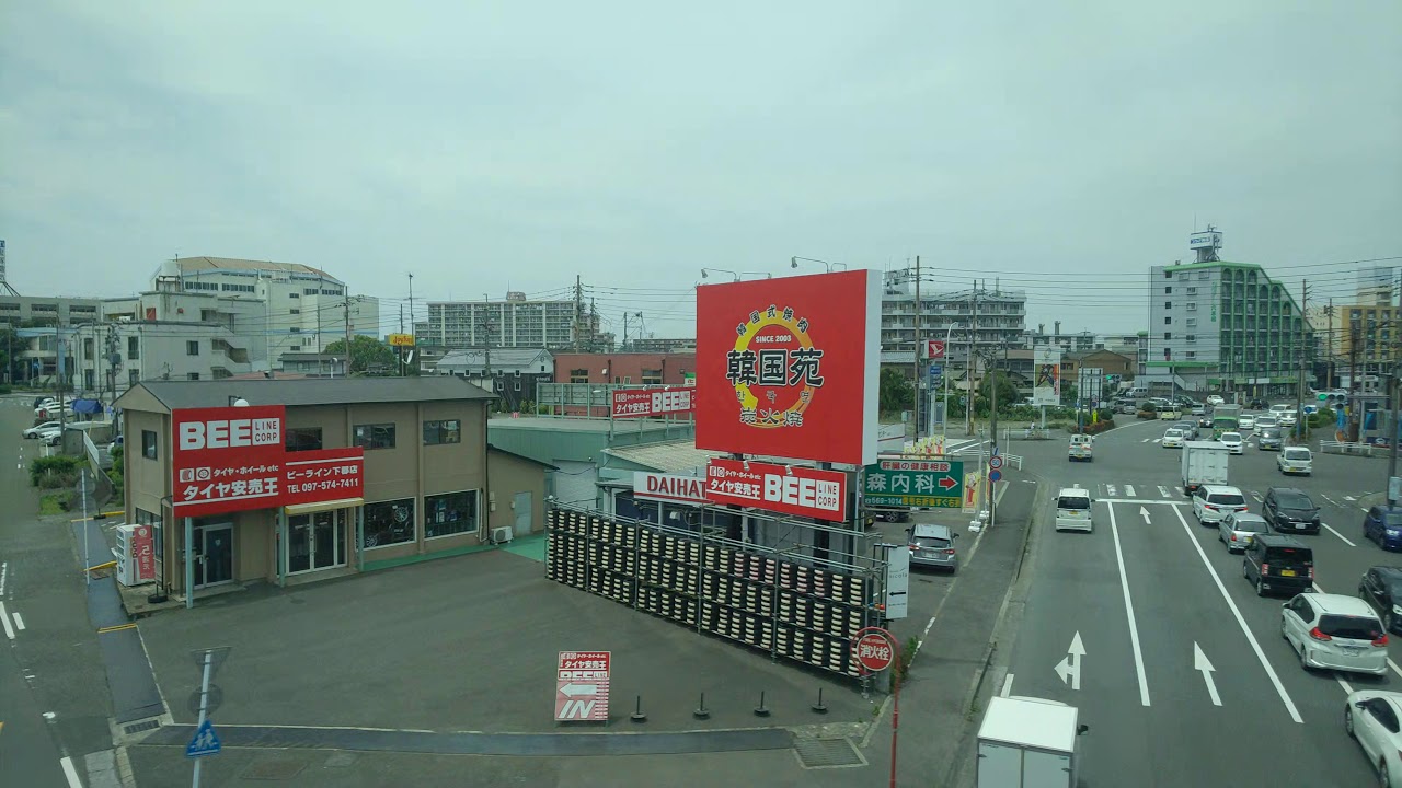 【左側車窓】日豊本線普通(ﾜﾝﾏﾝ)幸崎行4639M 大分～鶴崎【コロナ減便ダイヤ中】