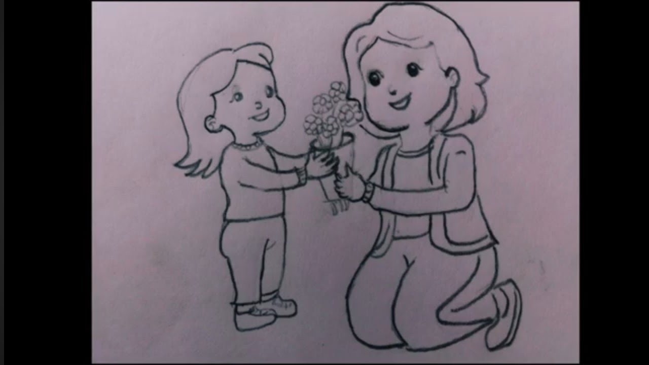 Student and teacher drawing easy /how to draw a drawing of student love teacher@drawingwithtiti 