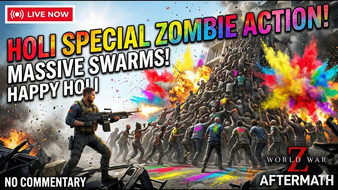 Happy Holi! Playing Colors with Zombies 🧟&zwj;♂️ | World War Z Aftermath Pure Action Live #gaming