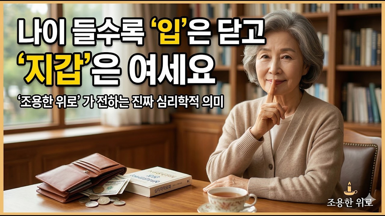 노년의 품격을 결정짓는 결정적 차이 1가지 - 침묵과 베풂의 미학