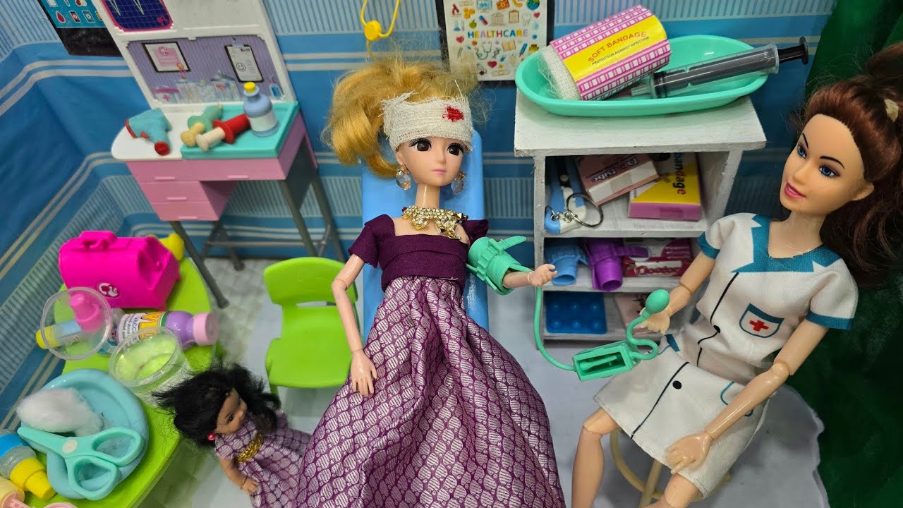 நிலா அம்மா மண்டையில் கட்டு போட்ட டாக்டர்/Barbie show videos tamil 