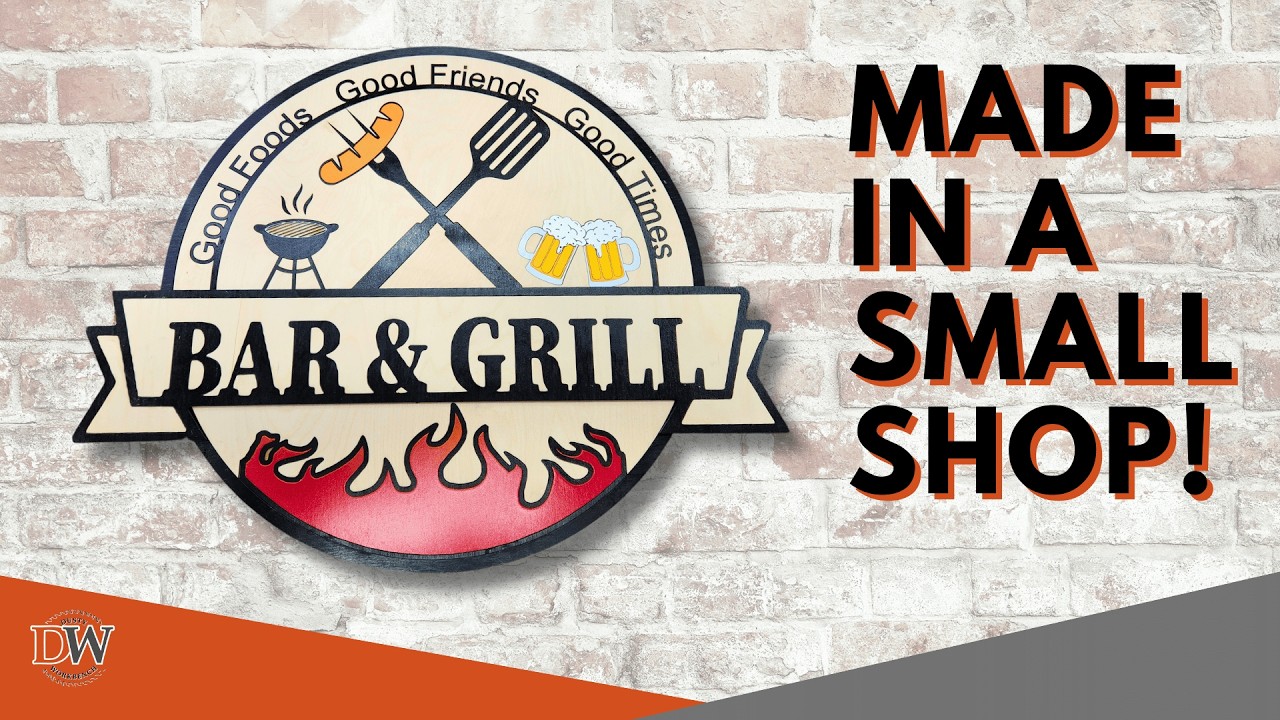 DIY Laser Cut Wood Sign for Your Bar & Grill