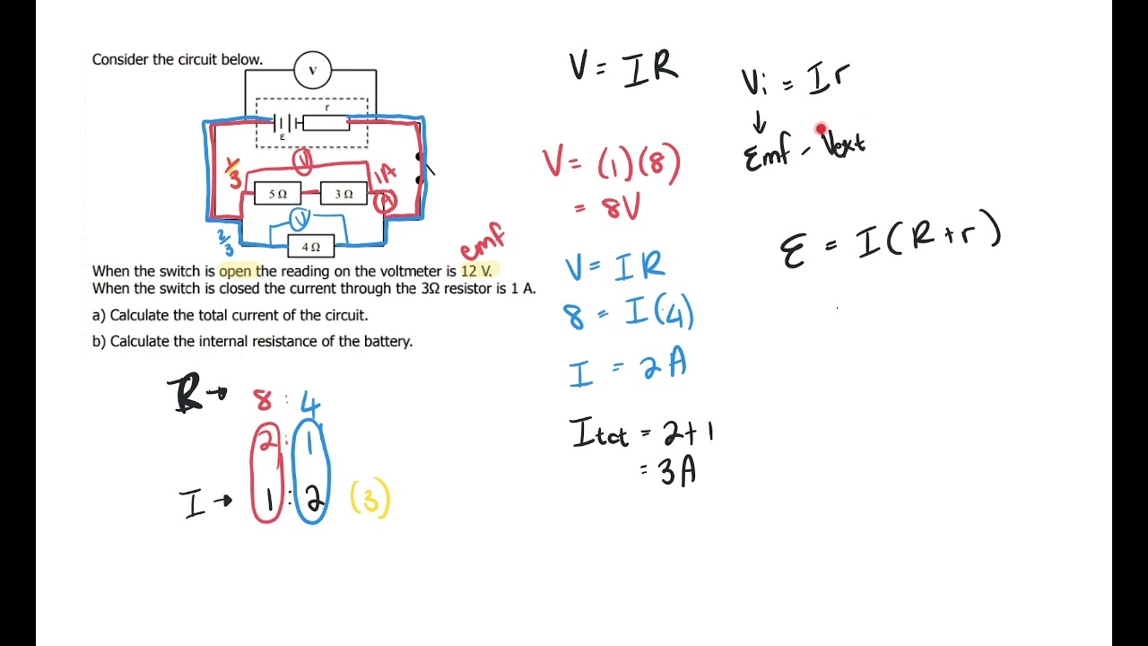 Electricity (with internal resistance) exam question