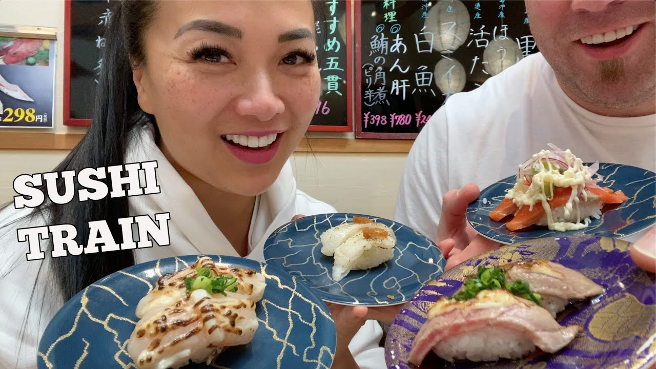 SUSHI TRAIN MUKBANG *MOST FAVORITE SUSHI RESTAURANT | TOKYO JAPAN | SASVlogs