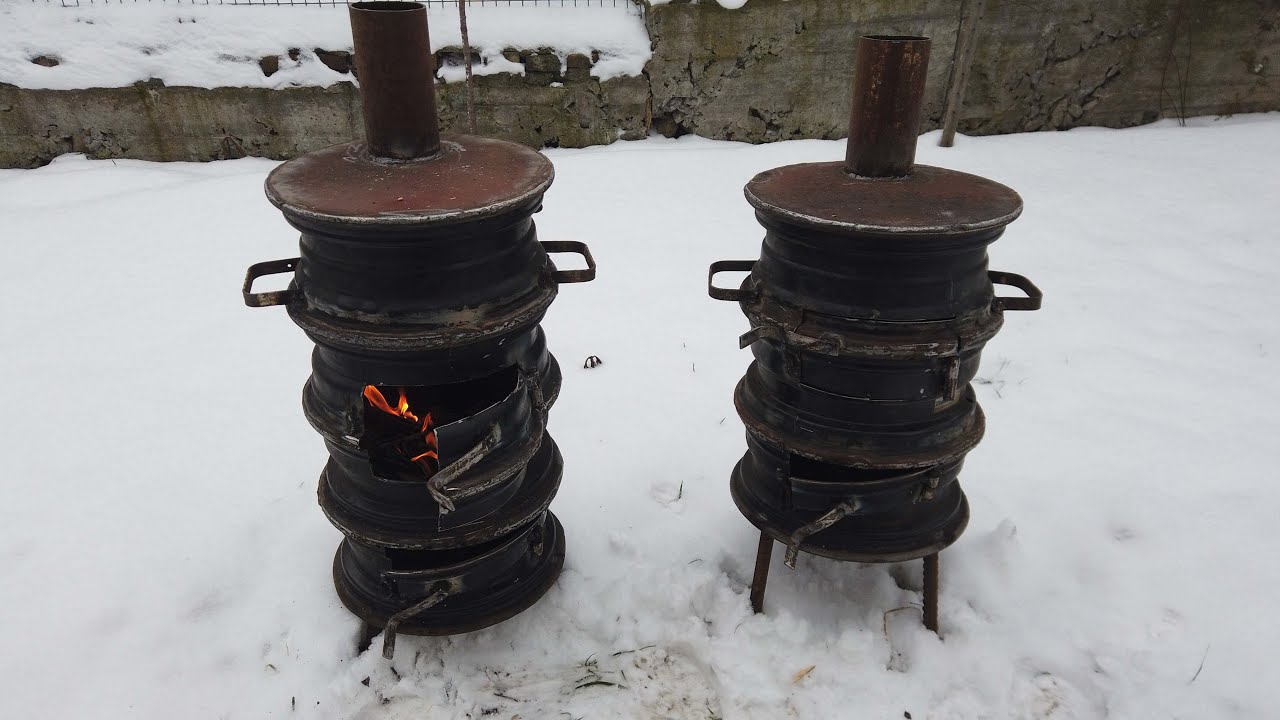 #буржуйка Піч-Буржуйки з авто дисків, зроби сам, дуже просто 5 Heater for the Ukrainian Army
