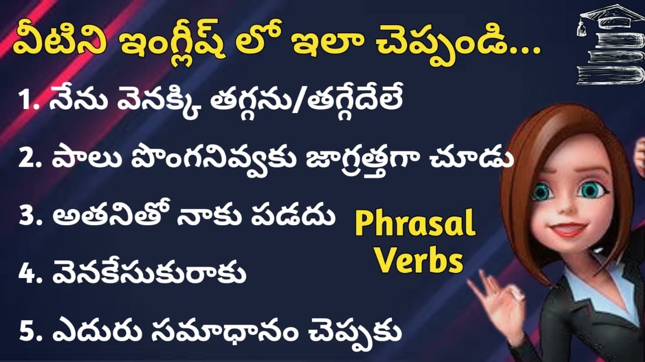Phrasal verbs in English | Learn English through Telugu | Tinglish Teacher