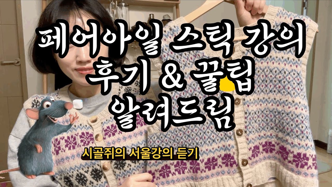 리네아 뜨개강의 생생한 후기, 페어아일 스틱이 모지??