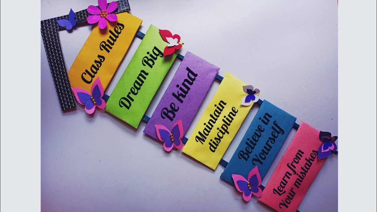 Classroom Rules| How to make wall hanging for class decoration| Class room rules| Class decoration|