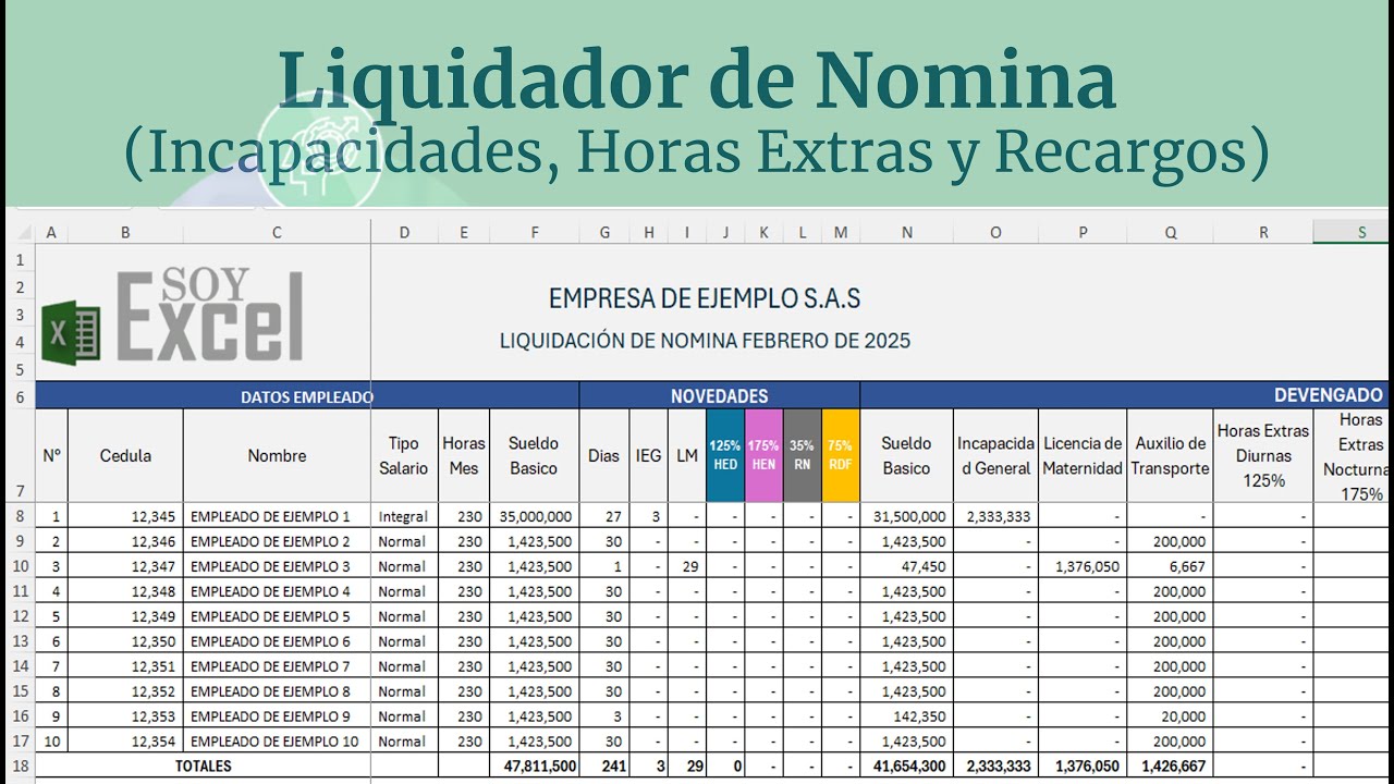 Liquidador de Nomina en excel