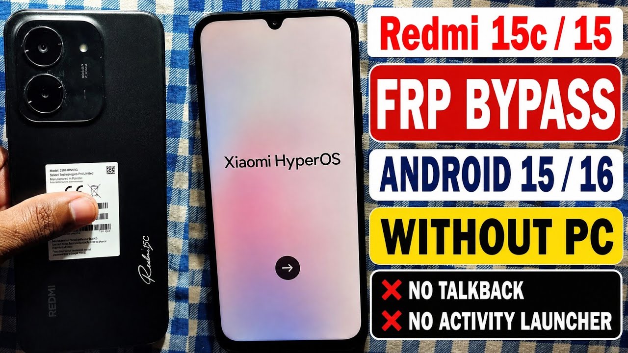 Redmi 15/15c Frp bypass 2026 | Redmi Xiaomi Android 15/16 Frp Unlock without PC 🆕 Method working 