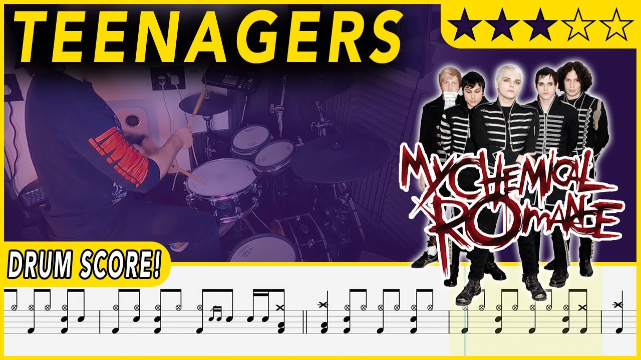 Teenagers - My Chemical Romance | DRUM SCORE Sheet Music | #444 DRUMSCRIBE