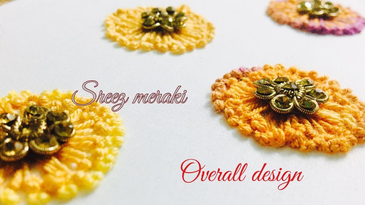Easy hand embroidery design for sarees and kurtis l French knot stitch l long French knot stitch