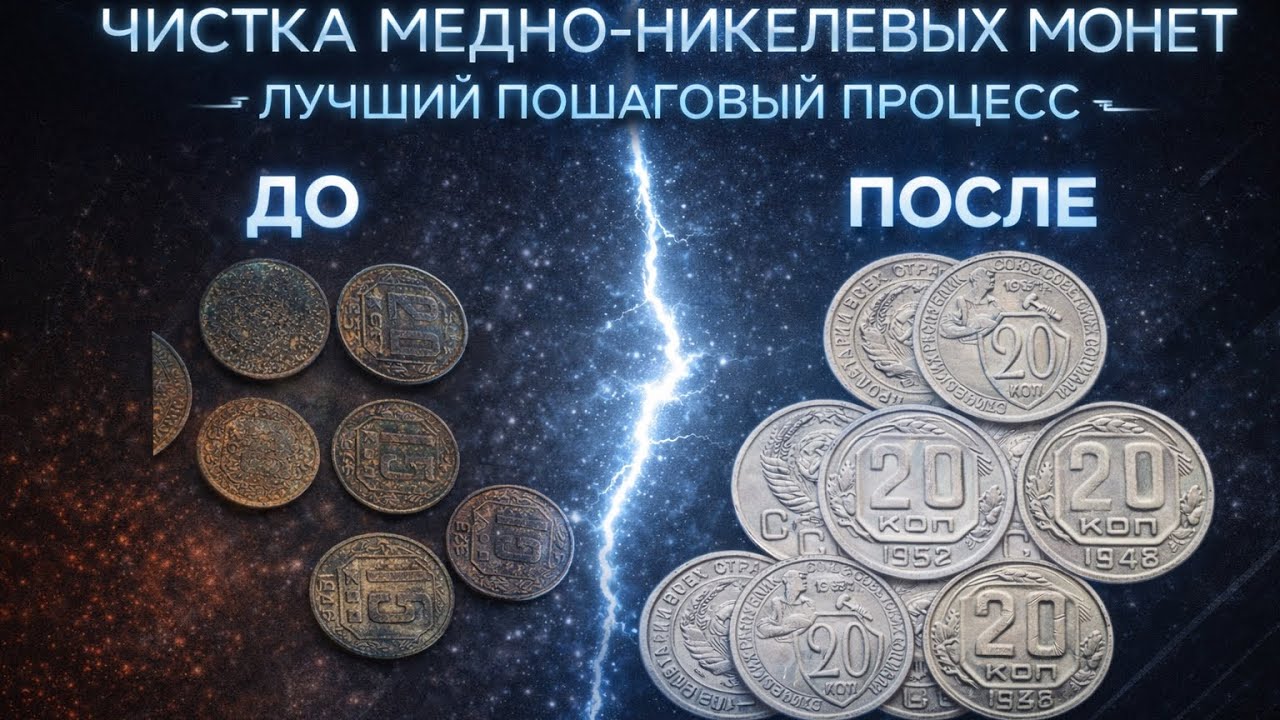 Чистка медно- никелевых монет СССР
