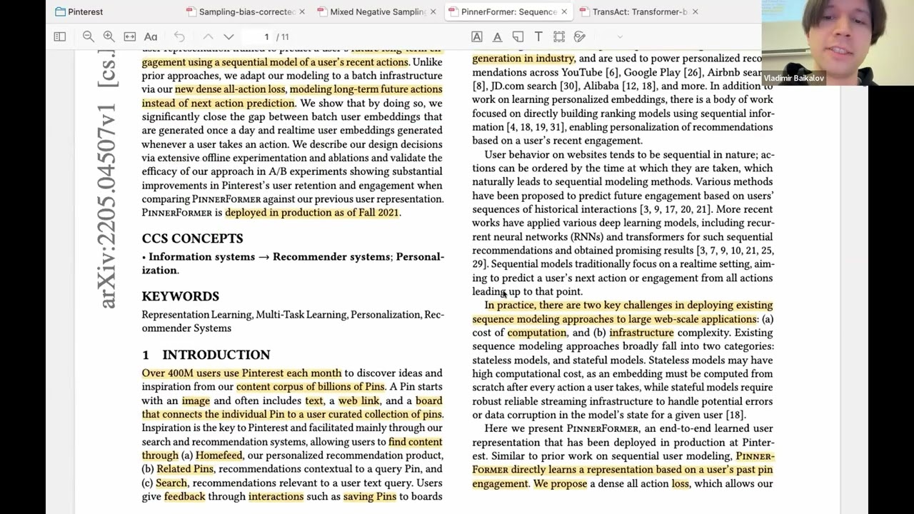 DeepRecSys, семинар 7: PinnerFormer & TransAct