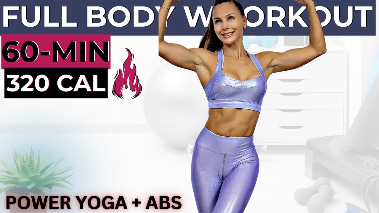 60-MIN YOGA POWER WORKOUT (low-impact high-calorie burn full body toning, weight loss, flexibility)