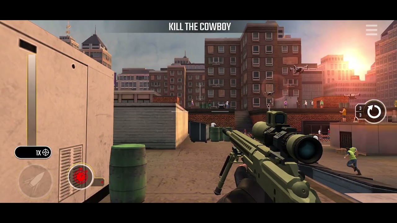 Pure Sniper Z33 Mission 16 Rooftop Raceway Kill The Cowboy