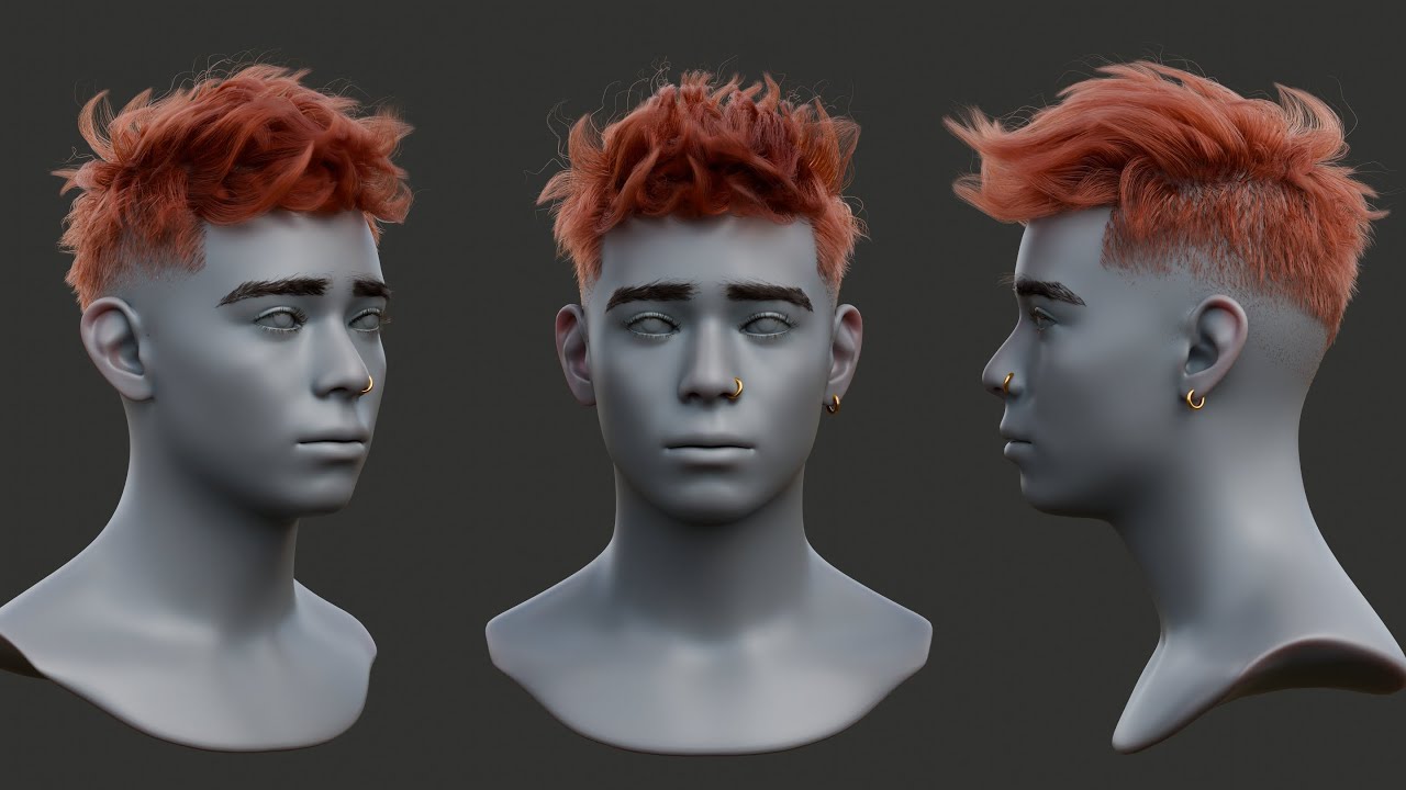 Making of Modern Short Haircuts #HairCurves #GeometryNodes
